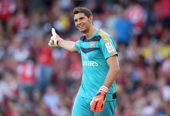 Emi Martinez during the Emirates Cup match between Arsenal and Olympique Lyonnais at the Emirates Stadium on July 25, 2015 in London, England.