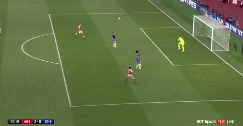 As both centre-backs followed Alexis, neither was able to track Mesut's run after the initial pass had been played towards the Chilean, meaning his looping delivery was on a plate for Ozil to finish. 