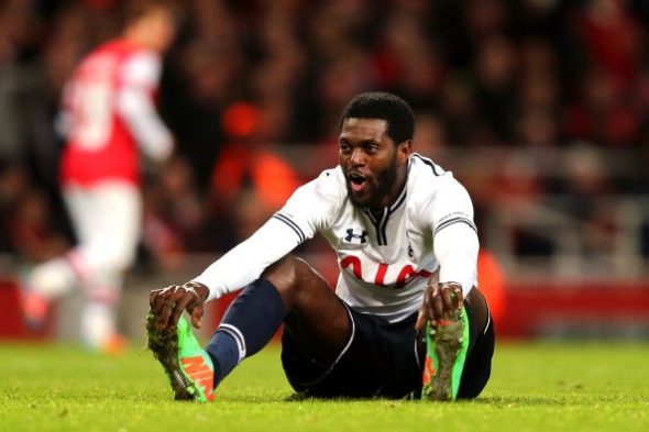 LONDON, ENGLAND - JANUARY 04: Emmanuel Adebayor of Spurs looks on after a missed chance on goal during the Budweiser FA Cup third round match between Arsenal and Tottenham Hotspur at Emirates Stadium on January 4, 2014 in London, England. (Photo by Clive Rose/Getty Images)