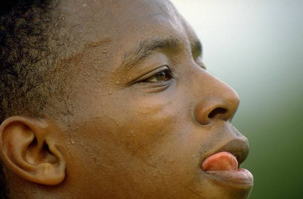 1991: Portrait of Ian Wright of Crystal Palace during training with the England squad at Bisham Abbey in England. Mandatory Credit: Ben Radford/Allsport