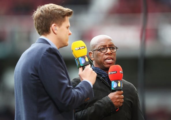 LONDON, UNITED KINGDOM - APRIL 09: Former footballer Ian Wright speaks for the BT Sports prior to the Barclays Premier League match between West Ham United and Arsenal at the Boleyn Ground on April 9, 2016 in London, England. (Photo by Julian Finney/Getty Images)