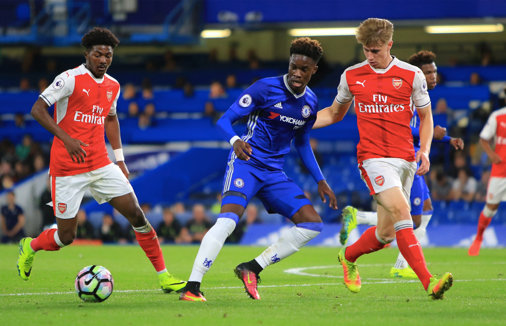 Ben Sheaf was defensively excellent as he kept Ugbo fairly quiet throughout, and made a number of important interceptions when Chelsea pressured forward. | Picture source: Dan Davies - Chelsea Youth Photos
