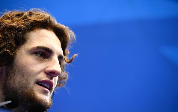 France's midfielder Adrien Rabiot speaks during a press conference in Clairefontaine-en-Yvelines, near Paris, on November 8, 2016, on the team's preparation for the World Cup 2018 football qualifiers (Photo by FRANCK FIFE / AFP / Getty Images)