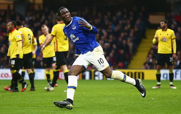 Romelu Lukaku (C) netted two goals for Everton during their 3-2 defeat at the hands of Watford on the weekend - he's now scored nine and created three assists this term. (Photo source: Getty Images) 