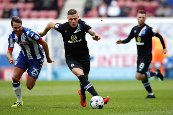Antony Stokes during the Sky Bet Championship League match between Wigan Athletic and Blackburn Rovers at DW Stadium on August 13, 2016 in Wigan, England.