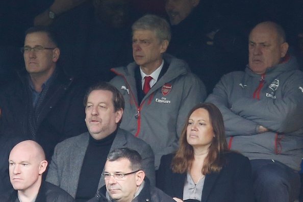 Arsene Wenger in stands at Chelsea