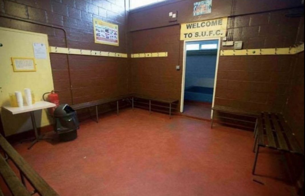 Sutton United away dressing room