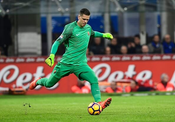 Szczesny (pictured) in action against Inter