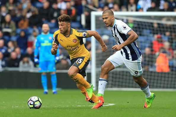 The Ox in action against West Brom