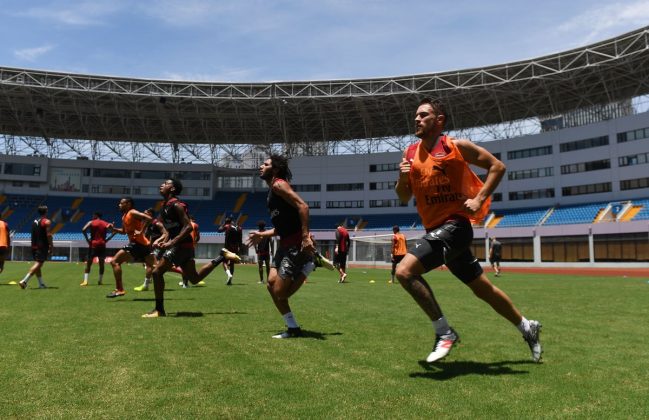 Players running in heat