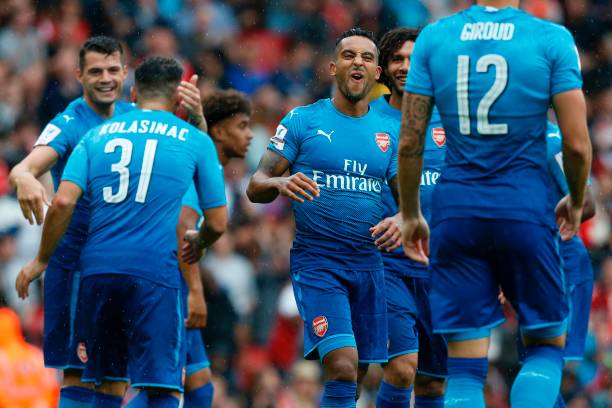 re-season friendly football match between Arsenal and Benfica at The Emirates Stadium in north London on July 29, 2017, the game is one of four matches played over two days for the Emirates Cup. / AFP PHOTO / Ian KINGTON