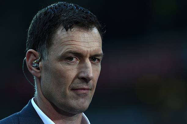 Former Blackburn Rovers player Chris Sutton is seen on the pitch ahead of the English FA Cup quarter-final replay football match between Blackburn Rovers and Liverpool at Ewood Park in Blackburn, north west England on April 8, 2015. PAUL ELLIS/AFP/Getty Images