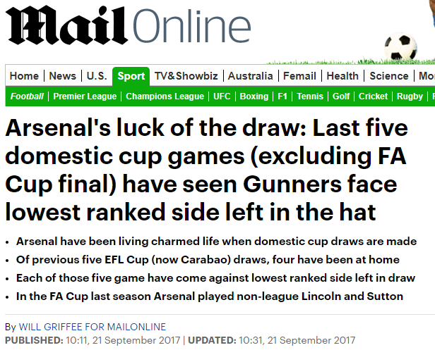 mail arsenal cup draw luck