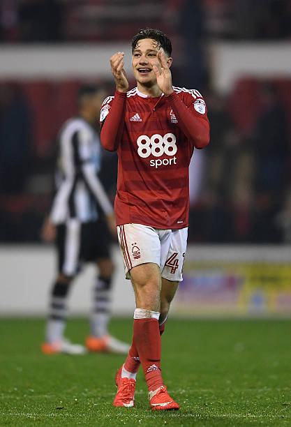 NOTTINGHAM, ENGLAND - DECEMBER 02: Matty Cash of Nottingham Forest celebrates victory on the final whistle during the Sky Bet Championship match between Nottingham Forest and Newcastle United at City Ground on December 2, 2016 in Nottingham, England. (Photo by Laurence Griffiths/Getty Images)