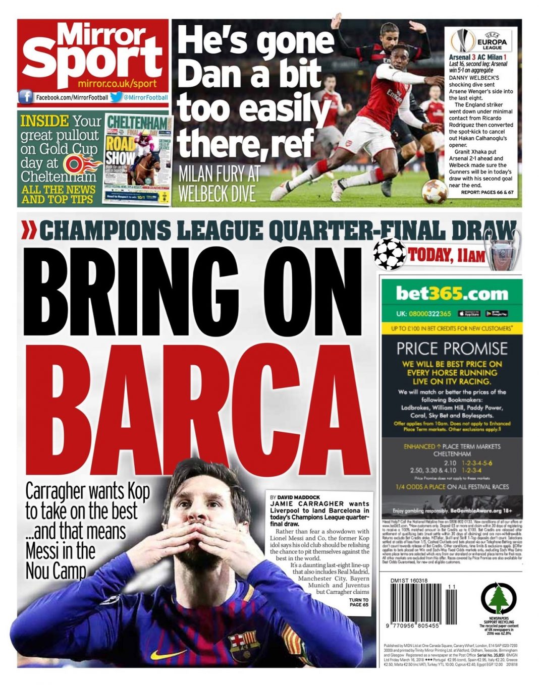 16 march 2018 daily mirror backpage