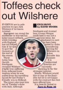 daily star 29 march 2018 everton wilshere