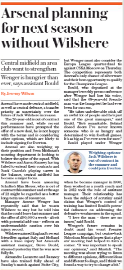 daily telegraph 30 march 2018 life without wilshere