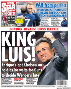 star on sunday back page luis enrique 18 march 2018