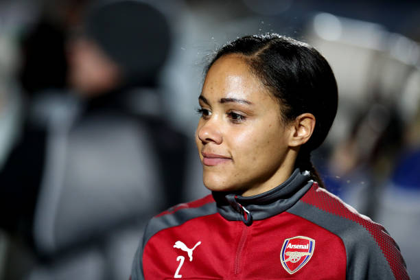 HIGH WYCOMBE, ENGLAND - MARCH 14: Alex Scott of Arsenal Ladies during the WSL Continental Cup Final between Arsenal Women and Manchester City Ladies at Adams Park on March 14, 2018 in High Wycombe, England. (Photo by Catherine Ivill/Getty Images)