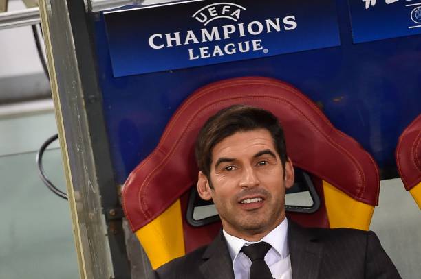 Shakhtar Donetsk's Portuguese headcoach Paulo Fonseca looks on before the UEFA Champions League round of 16 second leg football match AS Roma vs Shakhtar Donetsk on March 13, 2018 at the Olympic stadium in Rome. / AFP PHOTO / Andreas SOLARO