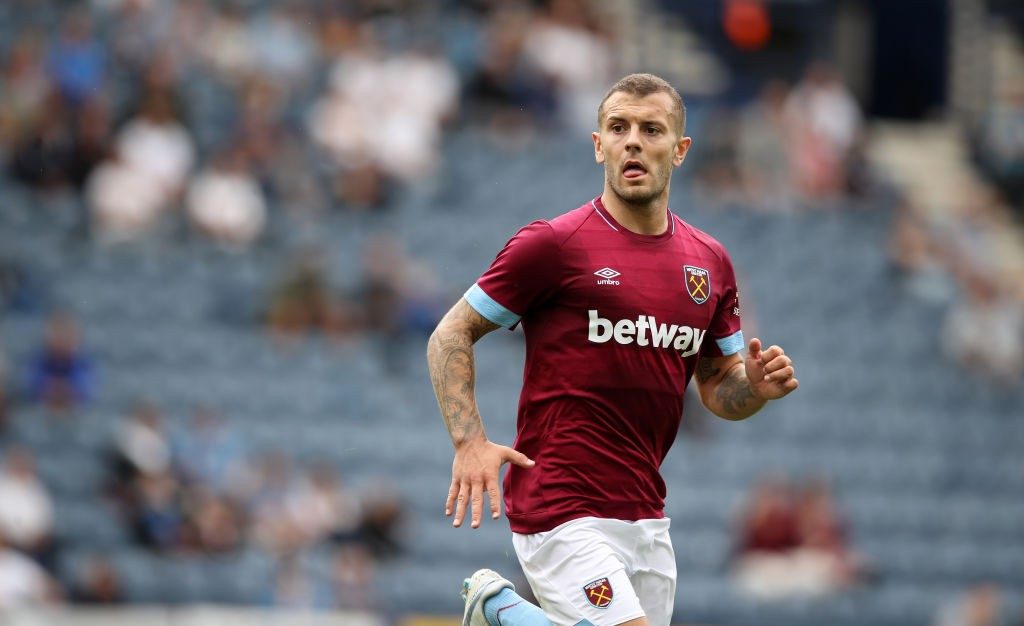 PRESTON, ENGLAND - JULY 21: Jack Wilshere of West Ham United during the Pre-Season Friendly between Preston North End and West Ham United at Deepdale on July 21, 2018 in Preston, England. (Photo by Lynne Cameron/Getty Images)