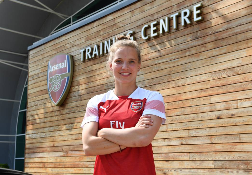 Tabea Kemme signs for Arsenal Women. Arsenal Women Signings. Arsenal Training Ground. London Colney, Herts, 22/5/18. Credit : Arsenal Football Club / David Price.
