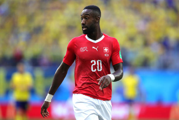 SAINT PETERSBURG, RUSSIA - JULY 03: Johan Djourou of Switzerland looks on during the 2018 FIFA World Cup Russia Round of 16 match between Sweden and Switzerland at Saint Petersburg Stadium on July 3, 2018 in Saint Petersburg, Russia. (Photo by Alexander Hassenstein/Getty Images)