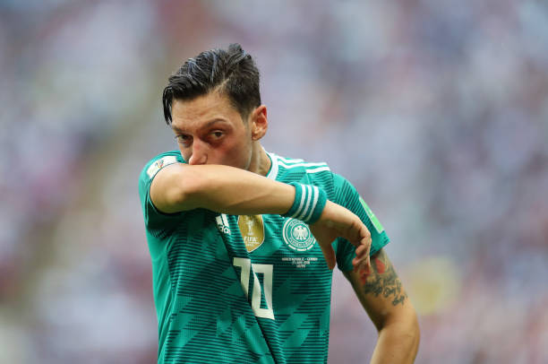 KAZAN, RUSSIA - JUNE 27: Mesut Ozil of Germany during the 2018 FIFA World Cup Russia group F match between Korea Republic and Germany at Kazan Arena on June 27, 2018 in Kazan, Russia. (Photo by Catherine Ivill/Getty Images)
