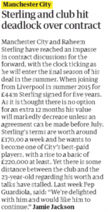 0180918 daily telegraph raheem sterling contract