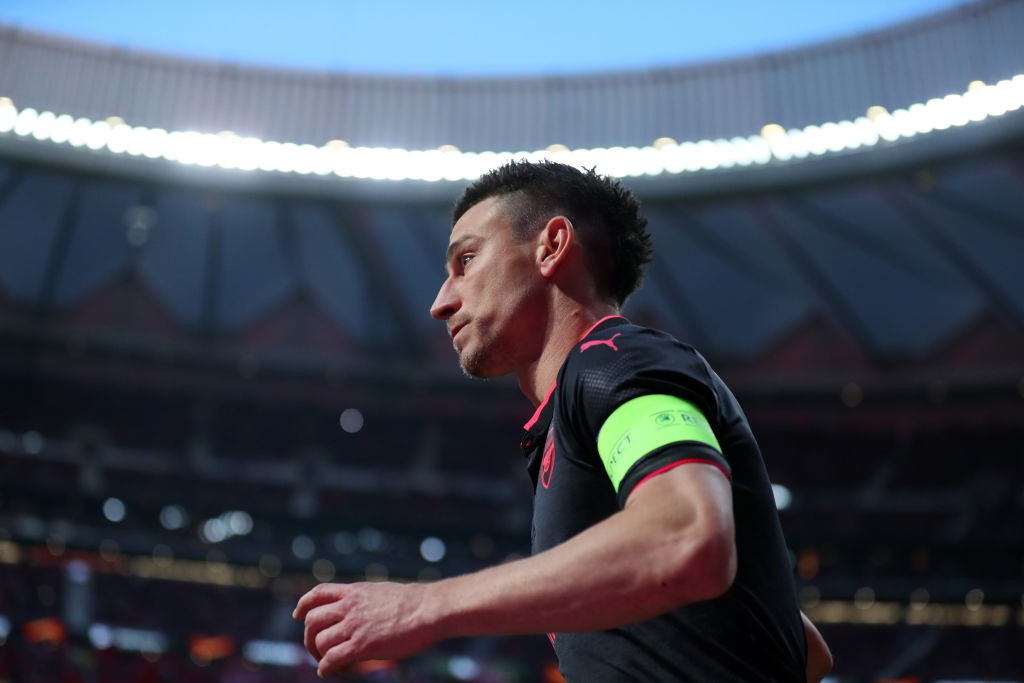 MADRID, SPAIN - MAY 03: Laurent Koscielny of Arsenal during the UEFA Europa League Semi Final second leg match between Atletico Madrid and Arsenal FC at Estadio Wanda Metropolitano on May 3, 2018 in Madrid, Spain. (Photo by Catherine Ivill/Getty Images)