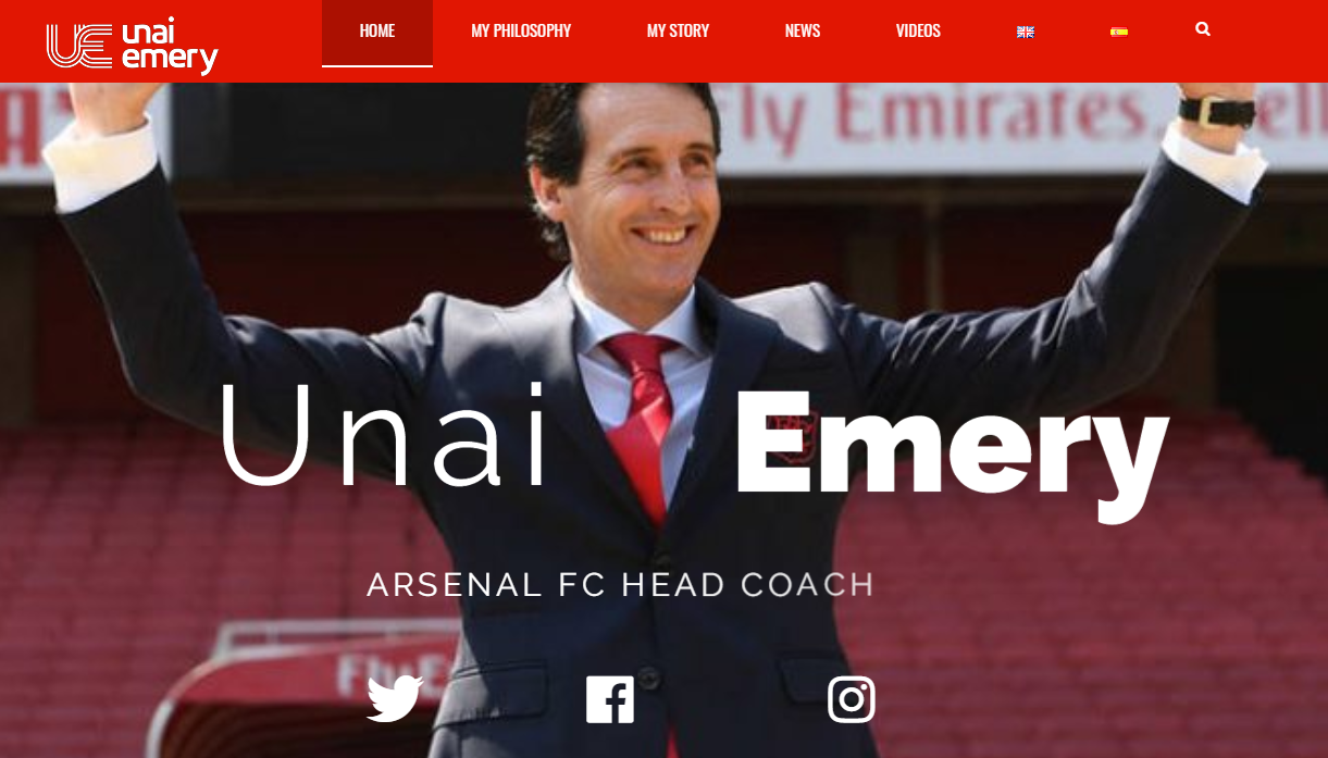 unai emery new website home page