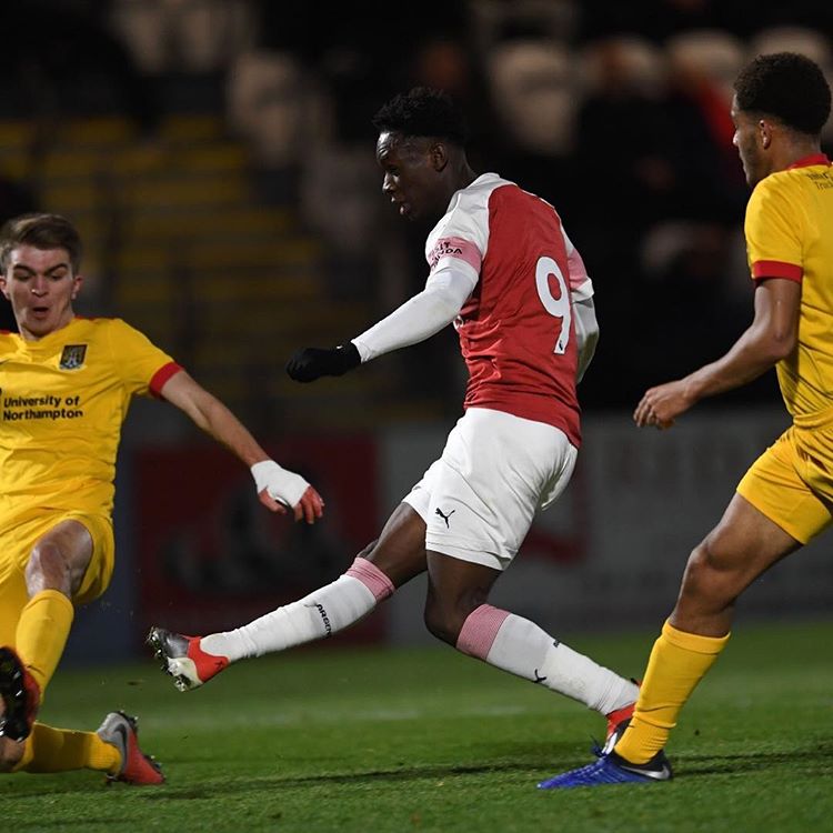 Folarin Balogun scores against Northampton Town in the FA Youth Cup third round via Instagram