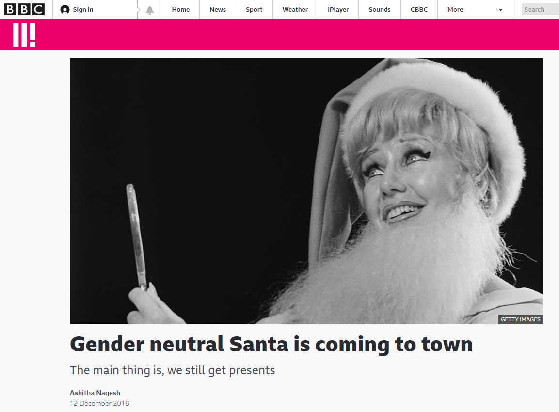 bbc santa gender neutral
