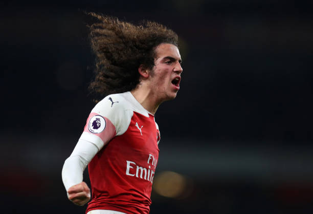 LONDON, ENGLAND - JANUARY 19: Matteo Guendouzi of Arsenal celebrates the win after the Premier League match between Arsenal FC and Chelsea FC at Emirates Stadium on January 19, 2019 in London, United Kingdom. (Photo by Catherine Ivill/Getty Images)