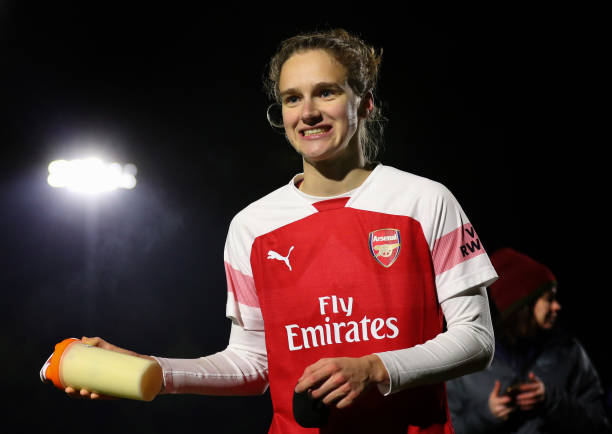 BOREHAMWOOD, ENGLAND - JANUARY 09: Vivianne Miedema of Arsenal during the FA WSL Continental Tyres Cup Quarter-Final between Arsenal Women and Birmingham City Women at Meadow Park on January 9, 2019 in Borehamwood, England. (Photo by Catherine Ivill/Getty Images)