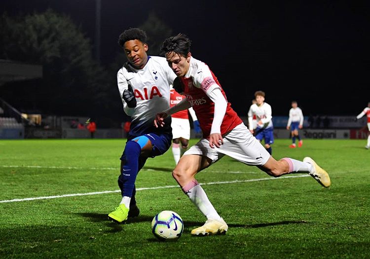 Watch Ex Barcelona Left Back Joel Lopez Scores His First Goal For Arsenal Academy