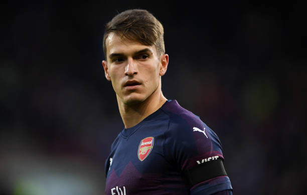 HUDDERSFIELD, ENGLAND - FEBRUARY 09: Denis Suárez of Arsenal during the Premier League match between Huddersfield Town and Arsenal FC at John Smith's Stadium on February 09, 2019 in Huddersfield, United Kingdom. (Photo by Gareth Copley/Getty Images)