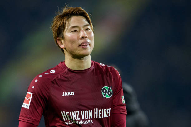 DORTMUND, GERMANY - JANUARY 26: Takuma Asano of Hannover reacts after their loss during the Bundesliga match between Borussia Dortmund and Hannover 96 at the Signal Iduna Park on January 26, 2019 in Dortmund, Germany. (Photo by Jörg Schüler/Getty Images)