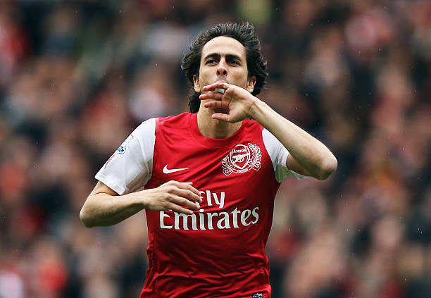 LONDON, ENGLAND - MAY 05: Yossi Benayoun of Arsenal celebrates scoring during the Barclays Premier League match between Arsenal and Norwich City at the Emirates Stadium on May 5, 2012 in London, England. (Photo by Bryn Lennon/Getty Images)