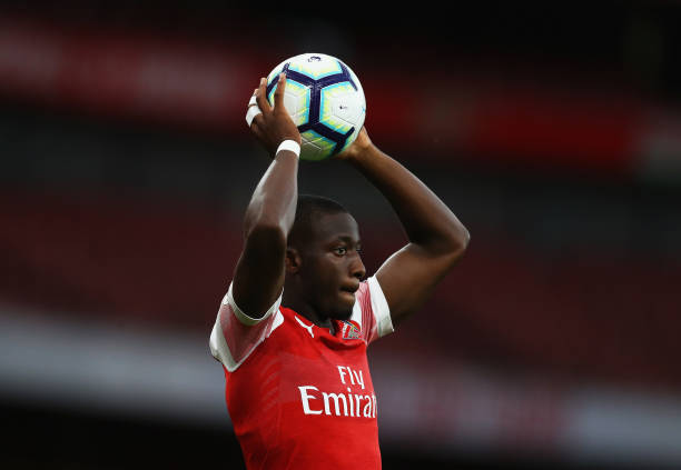LONDON, ENGLAND - AUGUST 31:  Joseph Olowu of Arsenal in action during the Premier League 2 match between Arsenal and Tottenham Hotspur at Emirates Stadium on August 31, 2018 in London, England.  (Photo by Naomi Baker/Getty Images)