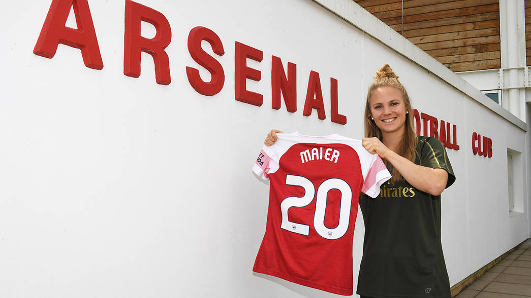 Leonie Maier, Arsenal Women latest signing. Arsenal Training Ground. London Colney, Herts, 22/5/19. Credit : Arsenal Football Club / David Price.