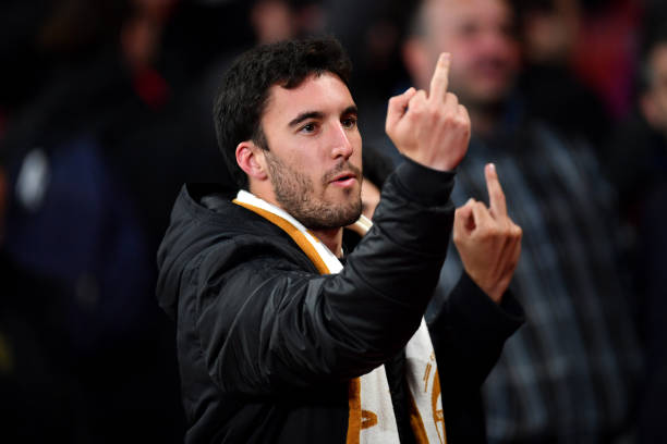 LONDON, ENGLAND - MAY 02: A Valencia fan reacts after the UEFA Europa League Semi Final First Leg match between Arsenal and Valencia at Emirates Stadium on May 2, 2019 in London, England. (Photo by Justin Setterfield/Getty Images,)
