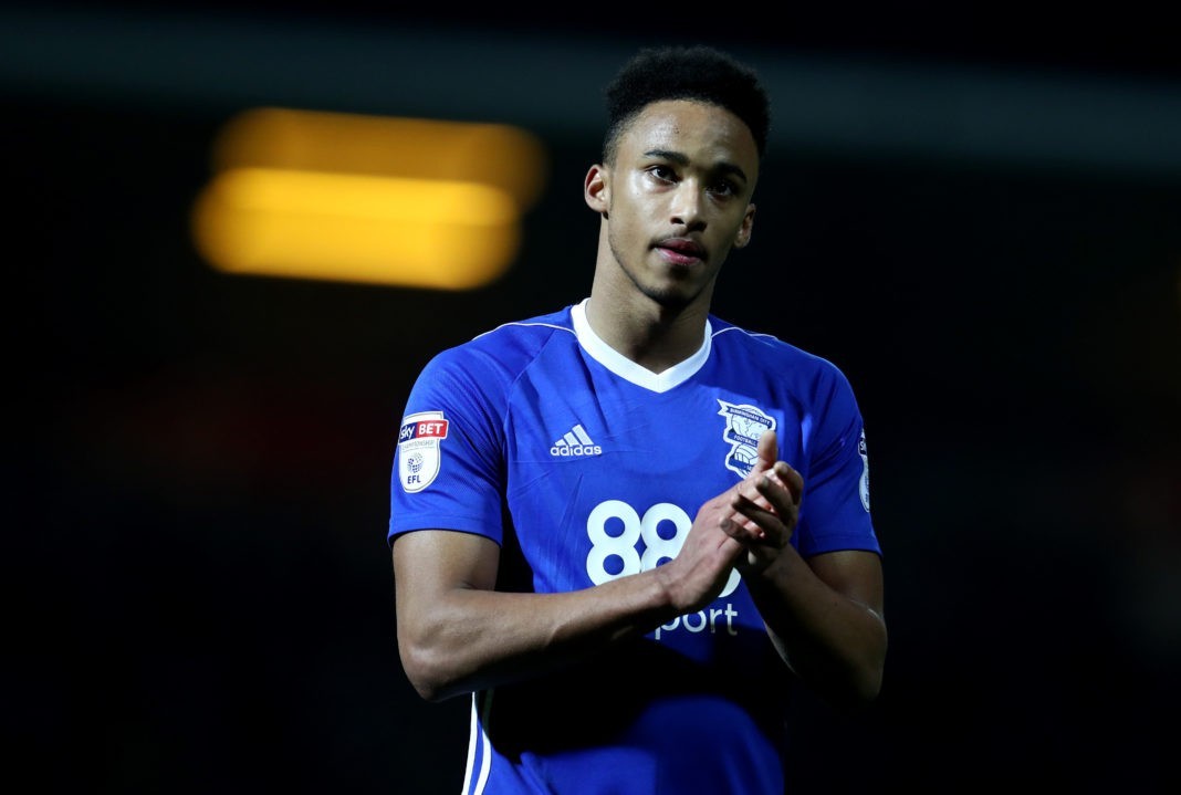 BRENTFORD, ENGLAND - FEBRUARY 20: Cohen Bramall of Birmingham City during the Sky Bet Championship match between Brentford and Birmingham City at Griffin Park on February 20, 2018 in Brentford, England. (Photo by Catherine Ivill/Getty Images)