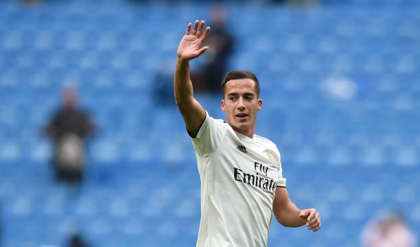 MADRID, SPAIN - APRIL 06: Lucas Vazquez of Real Madrid reacts at the end of the La Liga match between Real Madrid CF and SD Eibar at Estadio Santiago Bernabeu on April 06, 2019 in Madrid, Spain. (Photo by Denis Doyle/Getty Images)