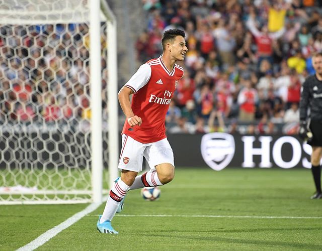 Gabriel Martinelli after scoring his first goal for Arsenal on his friendly debut against Colorado Rapids (Photo via Instagram / ga_martinelli01)