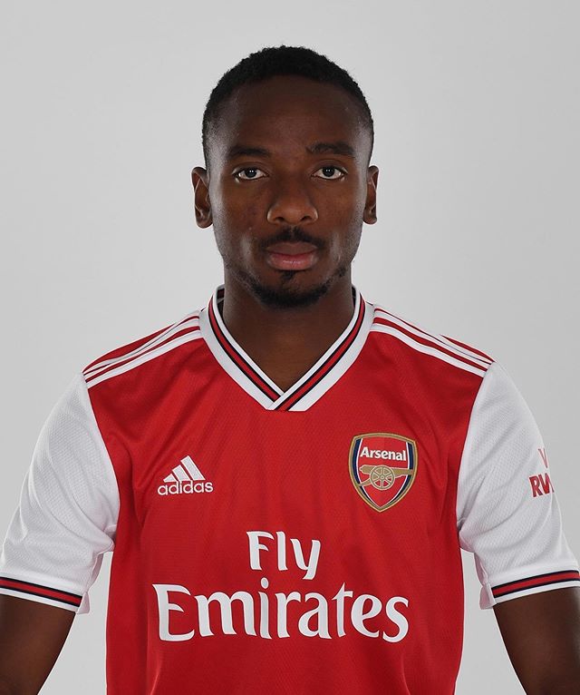 Kelechi Nwakali in the new Arsenal home shirt (Photo via Instagram / Nwakali25)