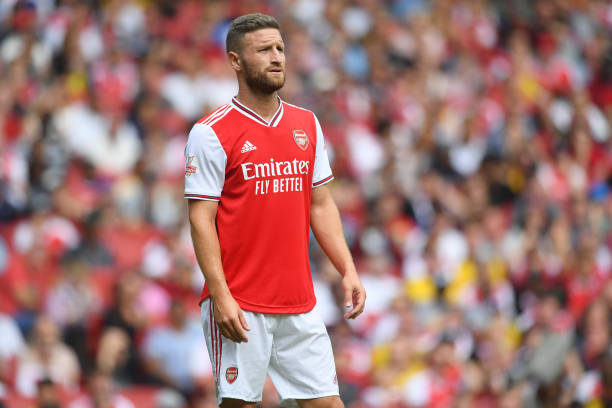 LONDON, ENGLAND - JULY 28: Shkodran Mustafi of Arsenal looks on during the Emirates Cup match between Arsenal and Olympique Lyonnais at the Emirates Stadium on July 28, 2019 in London, England. (Photo by Michael Regan/Getty Images)