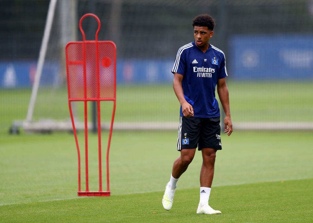 HAMBURG, GERMANY - JULY 29: Xavier Amaechi looks on during a training session at training ground near Volksparkstadion on July 29, 2019 in Hamburg, Germany. (Photo by Martin Rose/Bongarts/Getty Images)