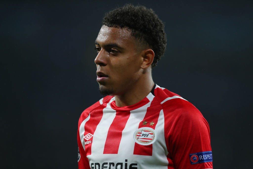 EINDHOVEN, NETHERLANDS - OCTOBER 24: Donyell Malen of PSV Eindhoven during the Group B match of the UEFA Champions League between PSV and Tottenham Hotspur at Philips Stadion on October 24, 2018, in Eindhoven, Netherlands. (Photo by Catherine Ivill/Getty Images)