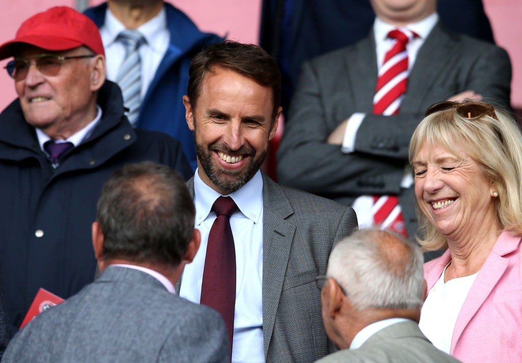 SHEFFIELD, ENGLAND - AUGUST 18: England Manager, Gareth Southgate looks on during the Premier League match between Sheffield United and Crystal Palace at Bramall Lane on August 18, 2019, in Sheffield, United Kingdom. (Photo by Jan Kruger/Getty Images)